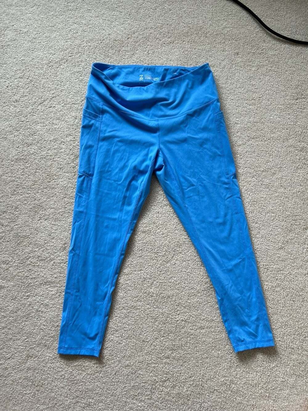 Z by Zella High Waisted Pocket Leggings Blue Size L